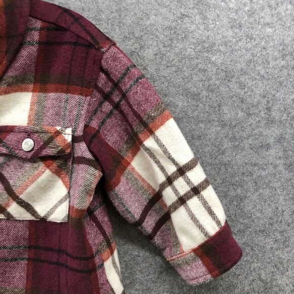 Zara Baby 18-24M Plaid Shacket Wool Blend Burgundy Shirt Jacket Fall Autumn - Picture 3 of 5